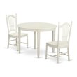 Pemberly Row 3-Piece Wood Dining Set in Linen White Finish