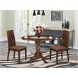 Pemberly Row 3-Piece Mahogany Dining Set with Fabric Seats