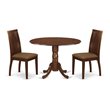 Pemberly Row 3-Piece Mahogany Dining Set with Fabric Seats