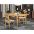Pemberly Row 3-Piece Dining Set with Linen Seats in Oak Finish