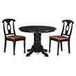 Pemberly Row 3-Piece Wood Dining Set with Round Table in Black Finish