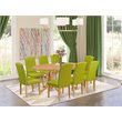 Pemberly Row 9-Piece Oak Dining Set with Oval Table and Autumn Green Chairs