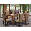 Pemberly Row 7-Piece Wood Dining Set with Mahogany Table & Light Sable Chairs