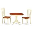 Pemberly Row Hartland 3-Piece Round Kitchen Dining Set in Buttermilk & Cherry
