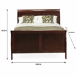 Pemberly Row Louis Philippe Wood Queen Bed in Walnut