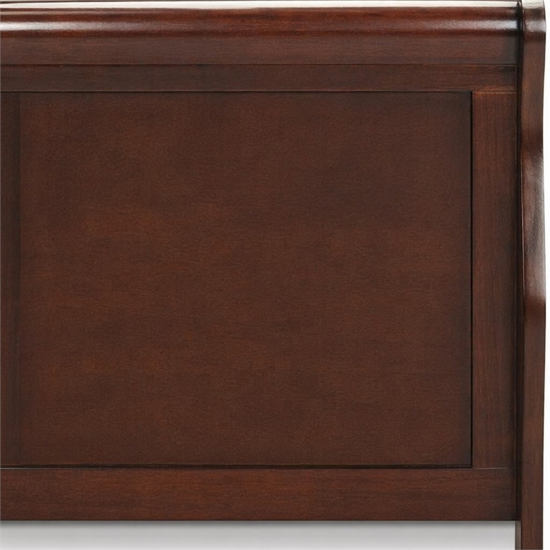Pemberly Row Louis Philippe Wood Queen Bed in Walnut