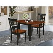 Pemberly Row 3-Piece Dining Set with Panel Back in Black and Cherry