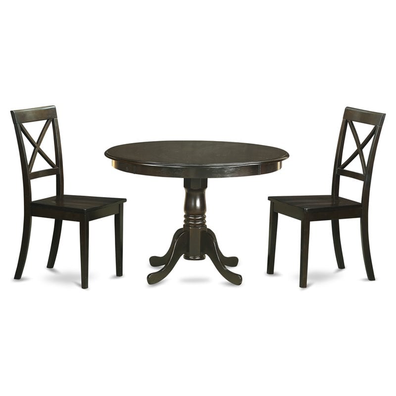 Pemberly Row Hartland 3-Piece Dining Set with Cappuccino Finish