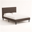 Pemberly Row Kendall Queen Wood Bed Frame with Brown Finish