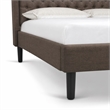 Pemberly Row Kendall Queen Wood Bed Frame with Brown Finish