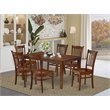 Pemberly Row Capri 7-Piece Wood Dining Room Set in Mahogany
