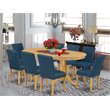 Pemberly Row 9-Piece Oval Wood Dining Set in Oak and Oasis