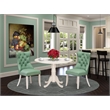 Pemberly Row 3-Piece Kitchen Table Set in Linen White and Willow Green