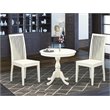 Pemberly Row 3-Piece Wood Dining Set with Slatted Back Chairs in White