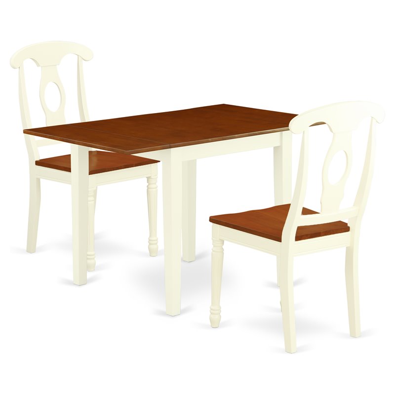 Pemberly Row 3-Piece Solid Wood Dining Set with Napoleon Back in Cherry