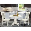 Pemberly Row 3-Piece Round Wood Kitchen Set in Linen White Finish