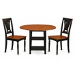 Pemberly Row 3-Piece Wood Dining Table Set with Slat Chairs in Black