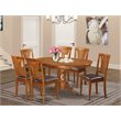 Pemberly Row Portland 7-Piece Wood Dining Set with Faux Leather Seats