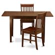 Pemberly Row Norfolk 3-Piece Wood Dining Table Set with Mahogany Finish