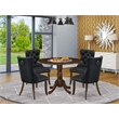 Pemberly Row 5-Piece Dining Set with Upholstered Chairs in Antique Walnut