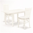 Pemberly Row 3-Piece Dining Set with Wood Table and Fabric Chairs in Linen White