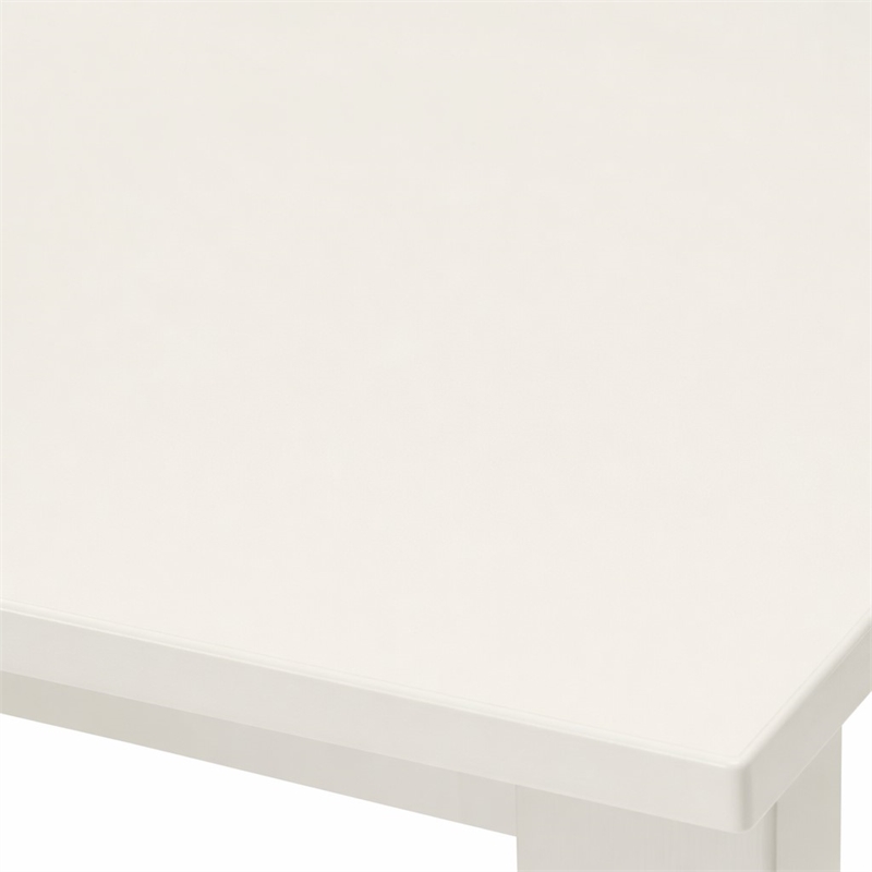 Pemberly Row 3-Piece Dining Set with Wood Table and Fabric Chairs in Linen White