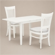 Pemberly Row 3-Piece Dining Set with Wood Table and Fabric Chairs in Linen White