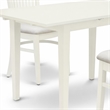 Pemberly Row 3-Piece Dining Set with Wood Table and Fabric Chairs in Linen White