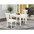 Pemberly Row Norfolk 3-Piece Wood Dining Set with Slatted Back in White