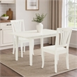 Pemberly Row Norfolk 3-Piece Wood Dining Set with Slatted Back in White