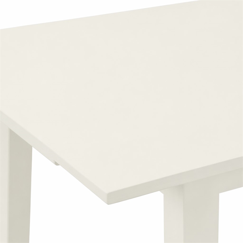 Pemberly Row Norfolk 3-Piece Wood Dining Set with Slatted Back in White