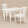 Pemberly Row Norfolk 3-Piece Wood Dining Set with Slatted Back in White