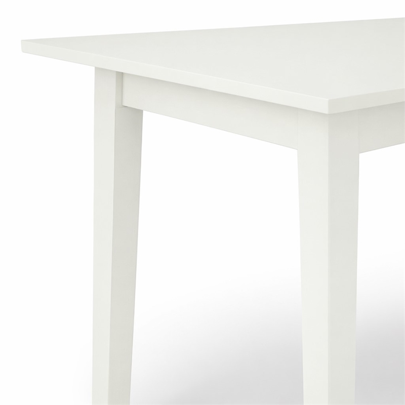 Pemberly Row Norfolk 3-Piece Wood Dining Set with Slatted Back in White