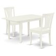 Pemberly Row Norfolk 3-Piece Wood Dining Set with Slatted Back in White