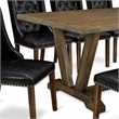 Pemberly Row V-Style 9-Piece Wood Dining Set in Distressed Jacobean
