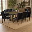Pemberly Row V-Style 9-Piece Wood Dining Set in Distressed Jacobean