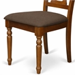 Pemberly Row Set of 2 Fabric Mid-Century Dining Chairs in Saddle Brown