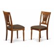 Pemberly Row Set of 2 Fabric Mid-Century Dining Chairs in Saddle Brown