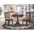 Pemberly Row Antique 3-Piece Dining Set with Slatted Chairs in Mahogany