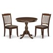 Pemberly Row Antique 3-Piece Dining Set with Slatted Chairs in Mahogany