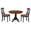 Pemberly Row 3-Piece Dining Table Set with Leather Seat in Black Finish