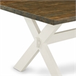 Pemberly Row X-Style Rectangular Wood Dining Table in White and Brown