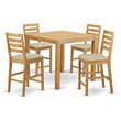 Pemberly Row Oak 5-Piece Square Counter Height Dining Table Set
