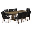 Pemberly Row 9-Piece Dining Set in Jacobean Brown and Black