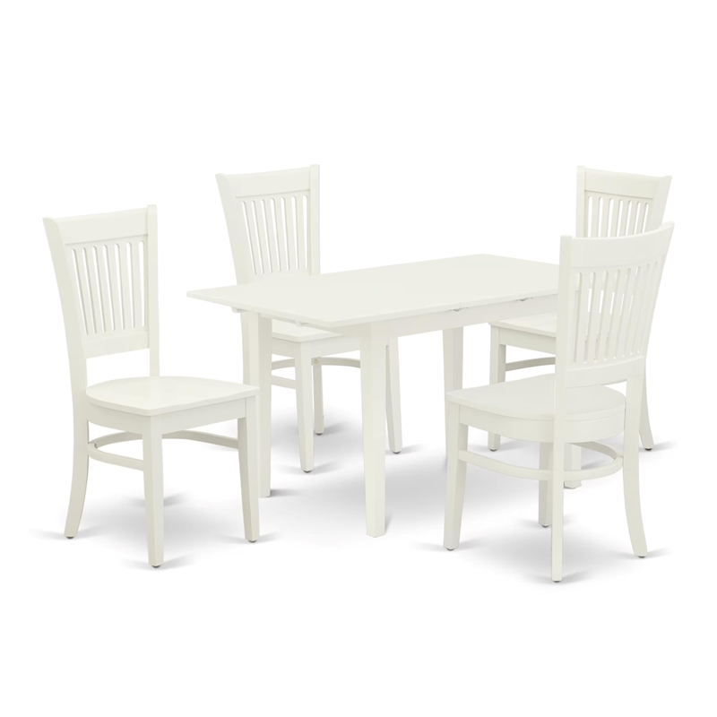 Pemberly Row 5-Piece Wood Dining Set with Linen White Finish