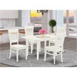 Pemberly Row 5-Piece Wood Dining Set with Linen White Finish