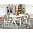 Pemberly Row 7-Pc Wood Dining Set in Linen White/Shitake
