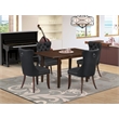 Pemberly Row 5-Piece Wood Kitchen Table Set in Mahogany/Dark Gray