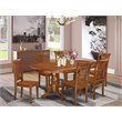 Pemberly Row 7-Piece Wood Kitchen Dining Set in Saddle Brown Finish