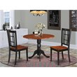 Pemberly Row 3-Piece Drop Leaf Wood Kitchen Table Set in Black and Cherry